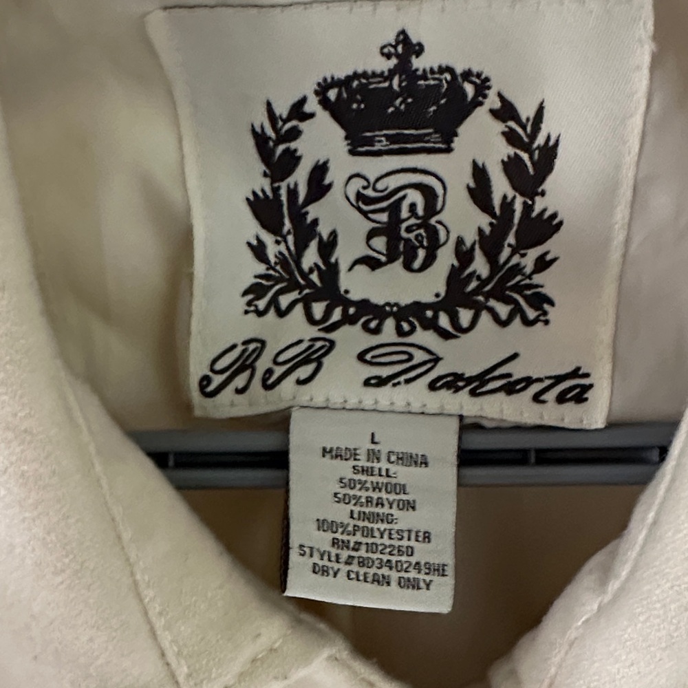 BB Dakota Ivory Wool Blend Coat